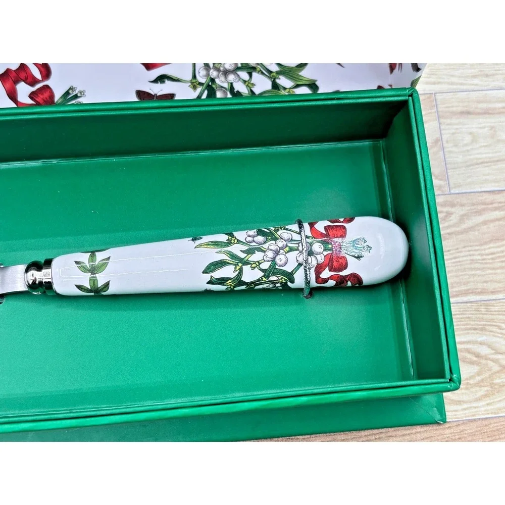 Portmeirion Botanic Garden Serving Cake Slice Mistletoe Porcelain Handle‎ NEW